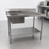 Thumbnail image #3 for BK Resources 72-Inch x 30-Inch Sink Table with Left Prep Sink, 304 Stainless Steel Top, and 6-Inch Backsplash