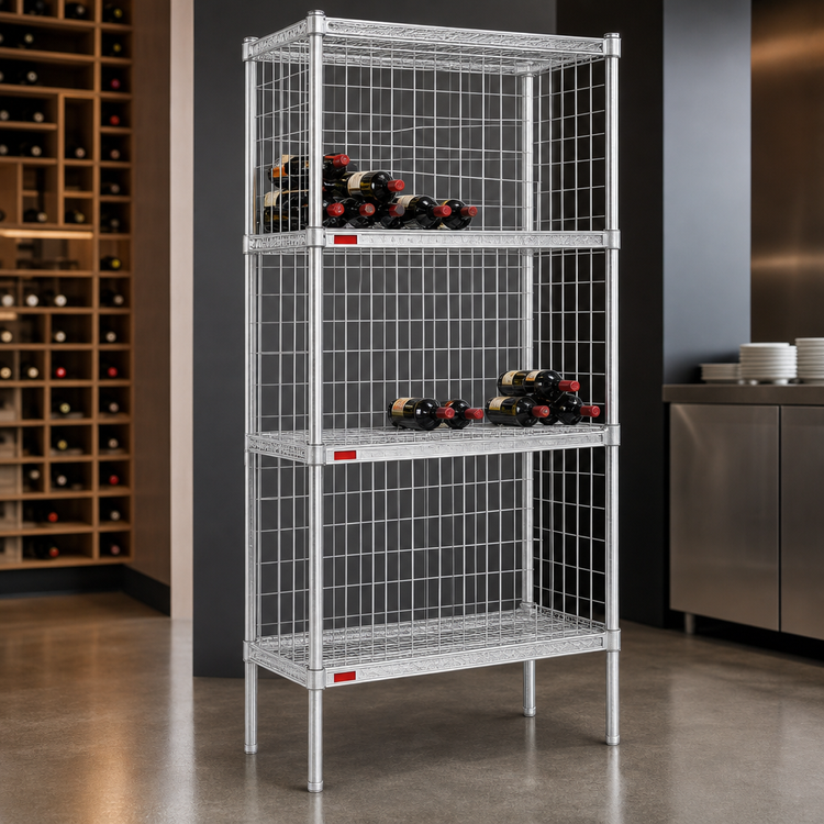 Product image #3 for Eagle Group Bulk Wine Storage Unit, 3-Tier, 36 x 14 x 74 Inches, Chrome Finish, 180-Bottle Capacity, BW1436C