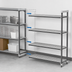 Thumbnail image #3 for Cambro Camshelving Elements XTRA 4-Tier Stationary Add-On Polymer Shelving Unit, 18 x 48 x 64 Inches, Vented, Speckled Gray