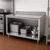 Thumbnail image #3 for John Boos Open Front Stainless Steel Work Table Cabinet Base, 48 x 30 Inches, 5-Inch Backsplash