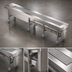 Thumbnail image #3 for Dinex IESSB8 8-Foot Slat Belt Motorized Tray Make-Up Conveyor