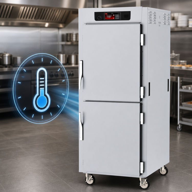 Product image #3 for Metro C5 8 Series Mobile Full-Height Pass-Thru Controlled Temperature Holding Cabinet with Solid Dutch Doors, 17-Pan Capacity
