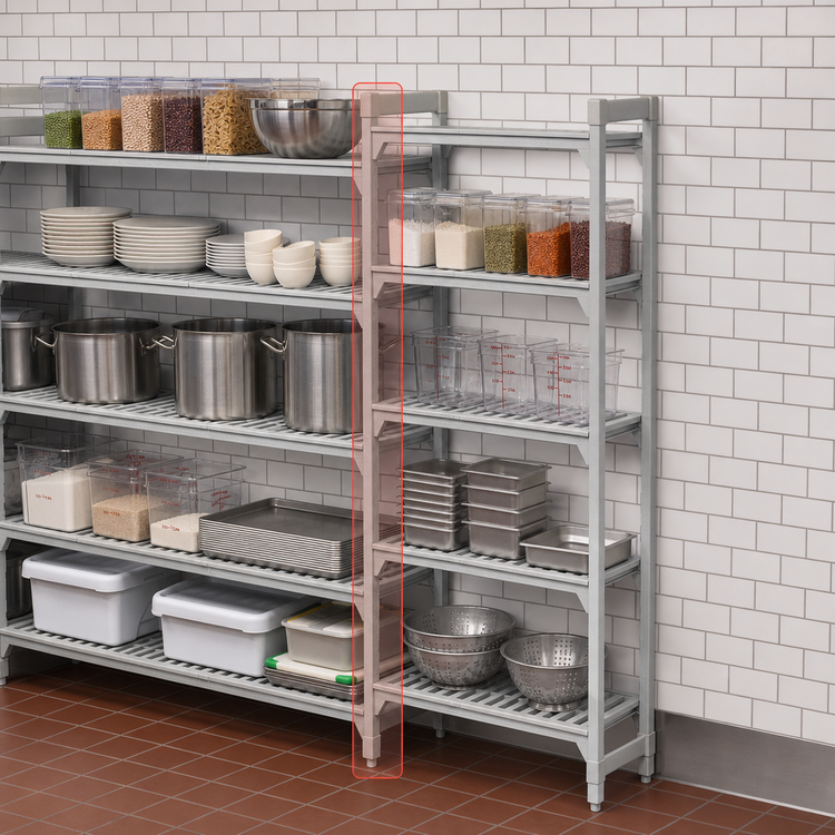 Product image #4 for Cambro Camshelving Premium 5-Shelf Vented Add-On Polymer Shelving Unit, 24 Inches Wide x 18 Inches Deep x 72 Inches High, Speckled Gray