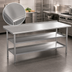 Thumbnail image #4 for 72 Inch x 30 Inch Stainless Steel 18-Gauge Work Table with 1.5 Inch Backsplash and 2 Undershelves