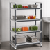 Thumbnail image #3 for Cambro Camshelving Elements XTRA 4-Tier Stationary Starter Unit, 24 x 48 x 64 Inches, Vented and Solid Shelves, Speckled Gray