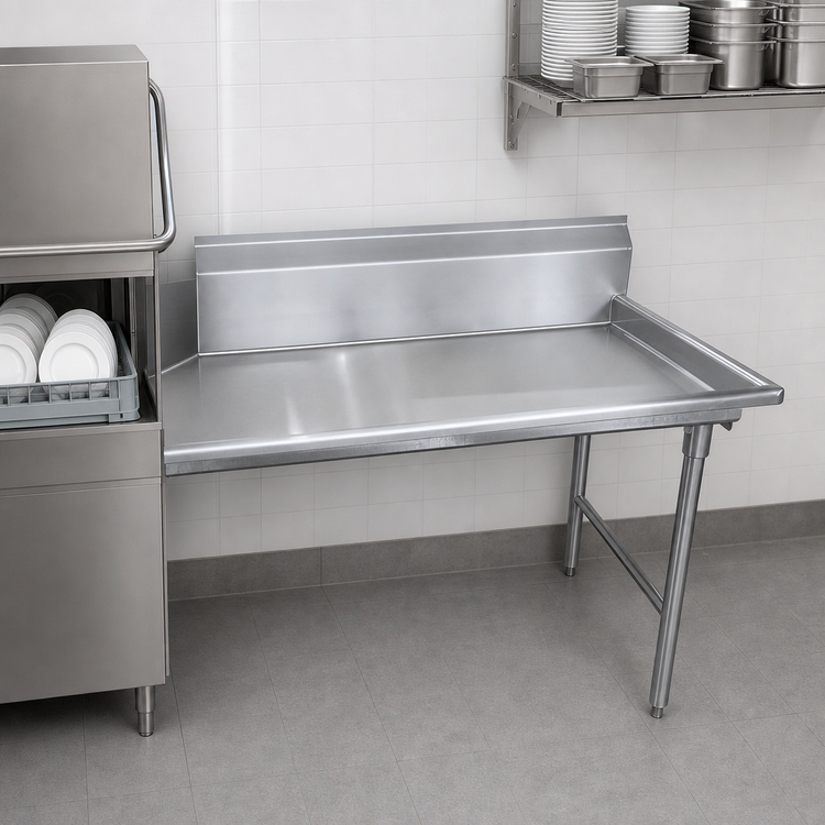 Product image #3 for Advance Tabco Right-Hand Straight Clean Dishtable, 143 Inches x 30 Inches, 16 Gauge 304 Stainless Steel