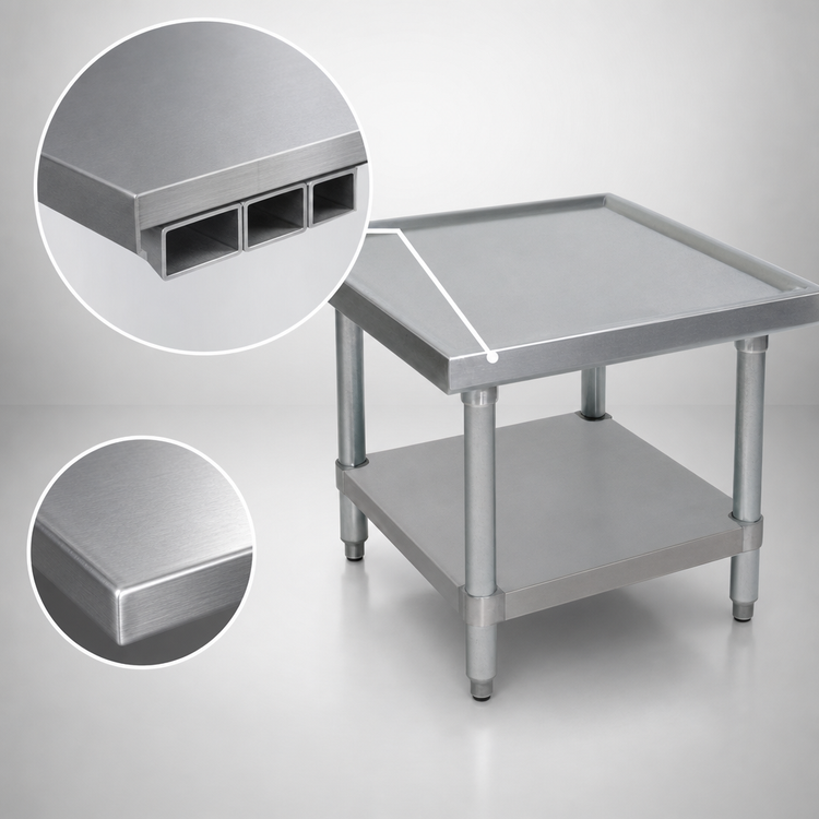 Product image #3 for BK Resources 30-Inch x 24-Inch x 20-Inch Stainless Steel Machine Stand with Adjustable Undershelf