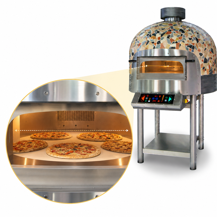 Product image #3 for Rosito Bisani FRV100-CM Electric Convection Rotary Pizza Oven, 39-Inch Round Cooking Chamber, 5-Pizza Capacity