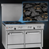 Thumbnail image #3 for Southbend Ultimate 48-Inch Gas Restaurant Range with 4 Star/Sauté Burners, 24-Inch Charbroiler, Convection Oven and Cabinet Base