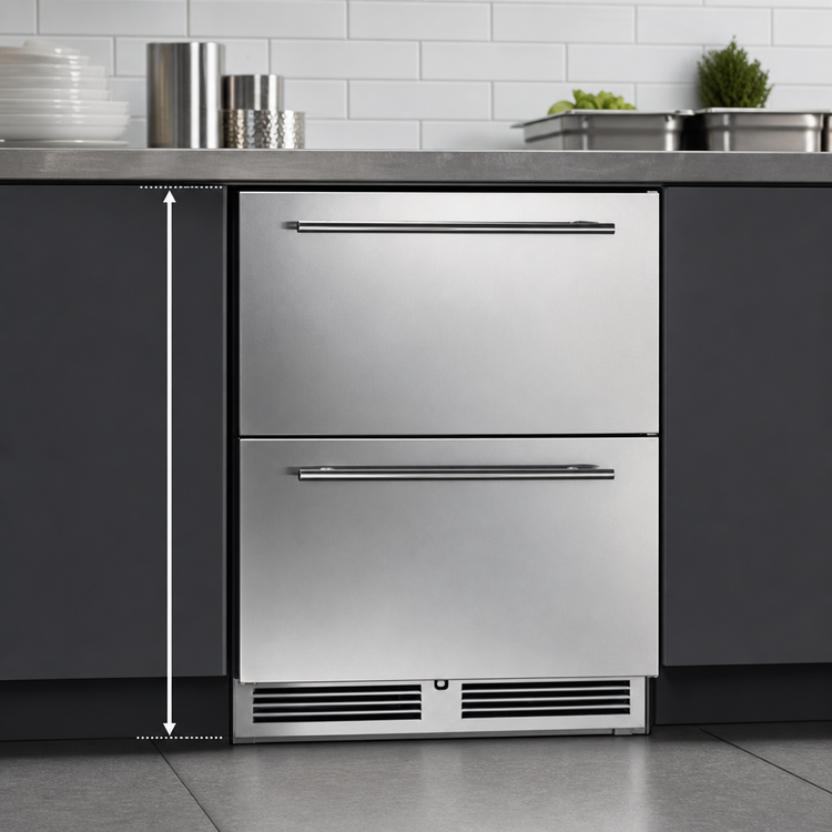 Product image #3 for Perlick 23-7/8-Inch ADA-Height Undercounter Single-Section Drawer Freezer, Self-Contained, Stainless Steel
