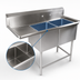 Thumbnail image #3 for John Boos Pro-Bowl 2-Compartment Commercial Sink with Left Drainboard, 68-3/16