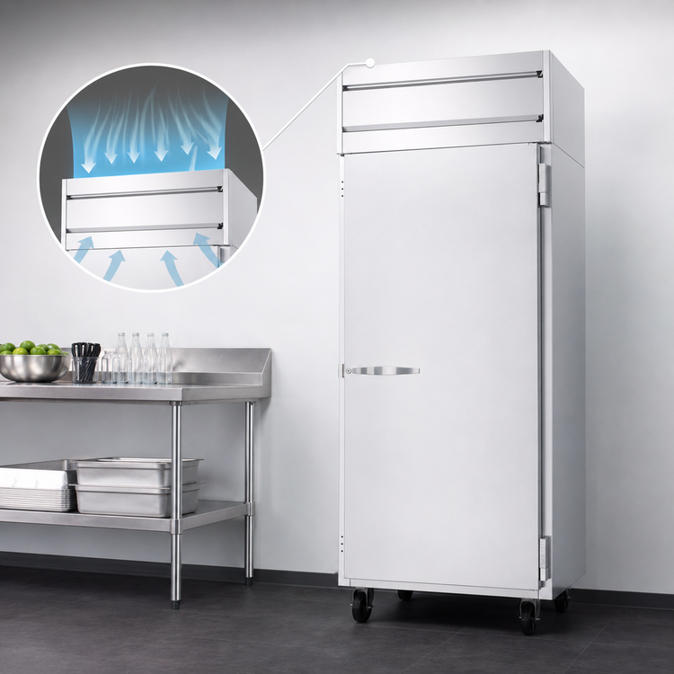 Product image #3 for Beverage-Air Horizon Series HR1WHC-1S 1-Section Top-Mount Reach-In Refrigerator with Right-Hand Solid Door, 30.76 Cu. Ft.