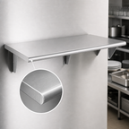 Thumbnail image #3 for Steel Works Stainless SWPTS-2424-316 Single Pass-Through Shelf, 24 x 24 in, 16-Gauge 304 Stainless Steel