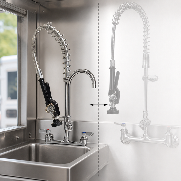 Product image #3 for WorkForce 8-Inch O.C. Splash Mount Mini Pre-Rinse Faucet