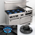 Thumbnail image #4 for Vulcan Endurance 60-Inch Gas Restaurant Range with 6 Open Burners, 24-Inch Griddle-Broiler, Standard Oven and Convection Oven