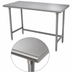 Thumbnail image #3 for Advance Tabco 120 in. x 36 in. 16 Gauge 304 Stainless Steel Flat Top Work Table with Galvanized Base
