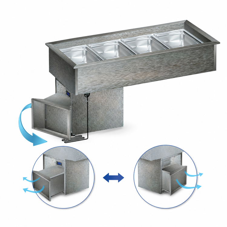 Product image #3 for Randell RCP-4N 4-Pan Narrow Drop-In Refrigerated Cold Well