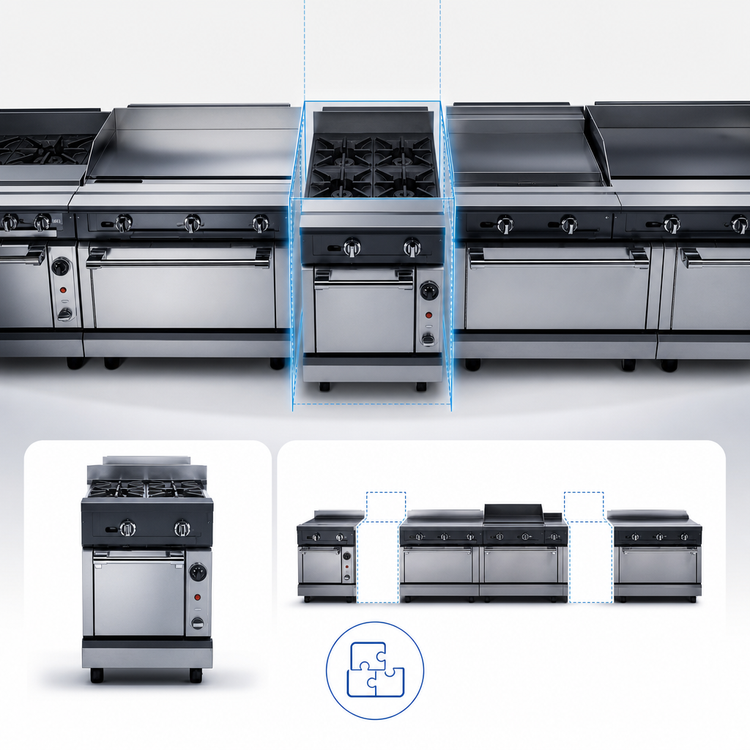 Product image #3 for Vulcan V Series 12-Inch Heavy Duty Modular Gas Range with 2 Open Burners