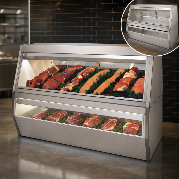Product image #3 for Howard-McCray 119-Inch Wide Remote Red Meat Double Duty Service Case with Stainless Steel Construction and LED Lighting