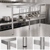 Thumbnail image #3 for John Boos PRTC4 Square Table-Mount Stainless Steel Pot Rack, 91-1/4W x 18D x 48H, 24 Double Hooks