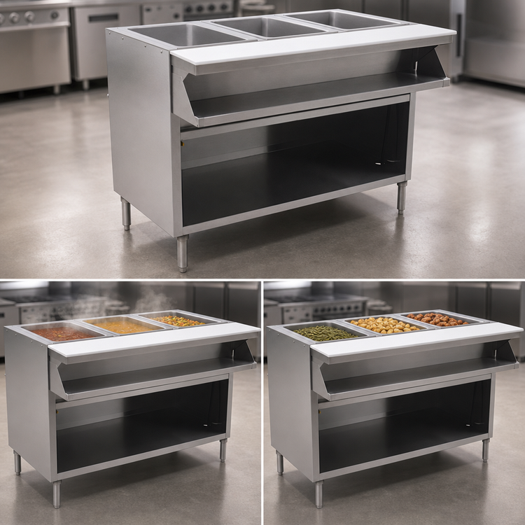 Product image #3 for Spec-Master 48-Inch Electric Sealed Well Hot Food Table, Open Front, 3 Wells, Wet/Dry Operation, 240V