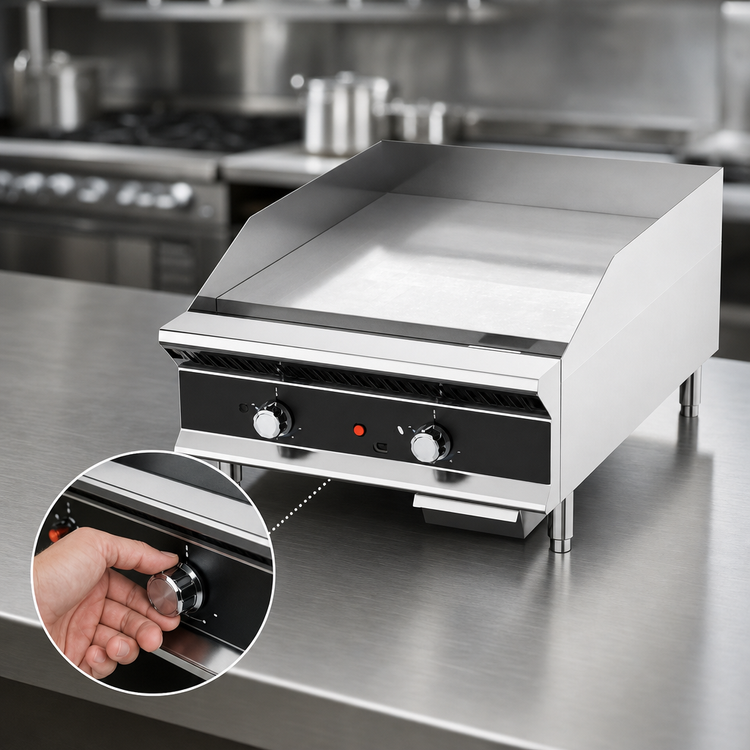 Product image #3 for Vollrath Heavy-Duty Thermostatic Flat-Top Countertop Gas Griddle, 24-Inch, 60,000 BTU