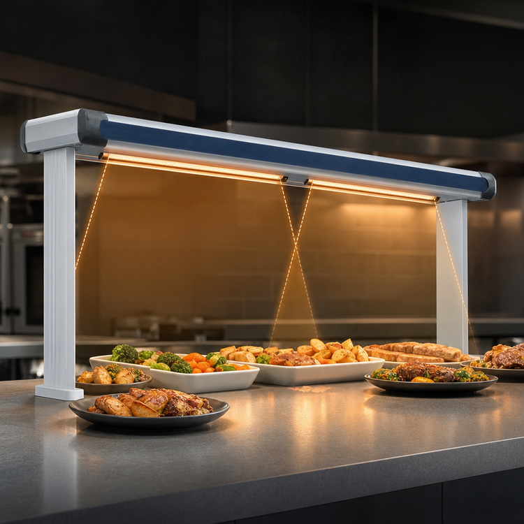 Product image #3 for Hatco Glo-Ray Designer Dual Strip Heat Lamp with Lights, 57-1/2 Inch W, Aluminum, 2.09 kW