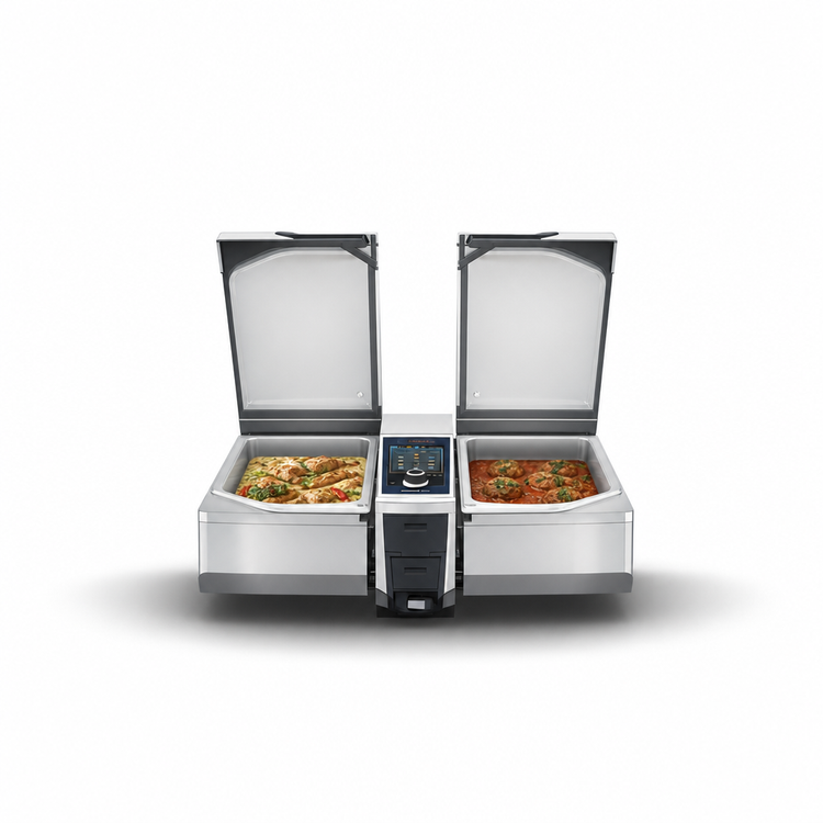 Product image #3 for RATIONAL iVario Pro 2-S Countertop Multifunctional Braising Pan & Tilt Skillet, 2 x 6.5 Gallon Pans, 208/240V, 3-Phase