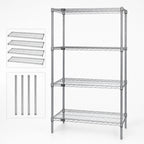 Thumbnail image #3 for Quantum WR86-1836S 36" x 18" x 86" 304 Stainless Steel Wire Shelving Starter Kit, 4 Shelves