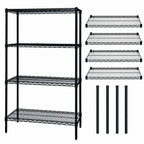 Thumbnail image #3 for Quantum WR54-1242BK 42"W x 12"D x 54"H Stationary Wire Shelving Starter Kit, 4-Shelf, Black Epoxy Finish