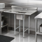 Thumbnail image #3 for Eagle Group 412-16-1-X One-Compartment Commercial Sink, 430 Stainless Steel, 16 x 20 x 10-1/2 Inch Bowl, 9-1/2 Inch Backsplash, No Drainboards