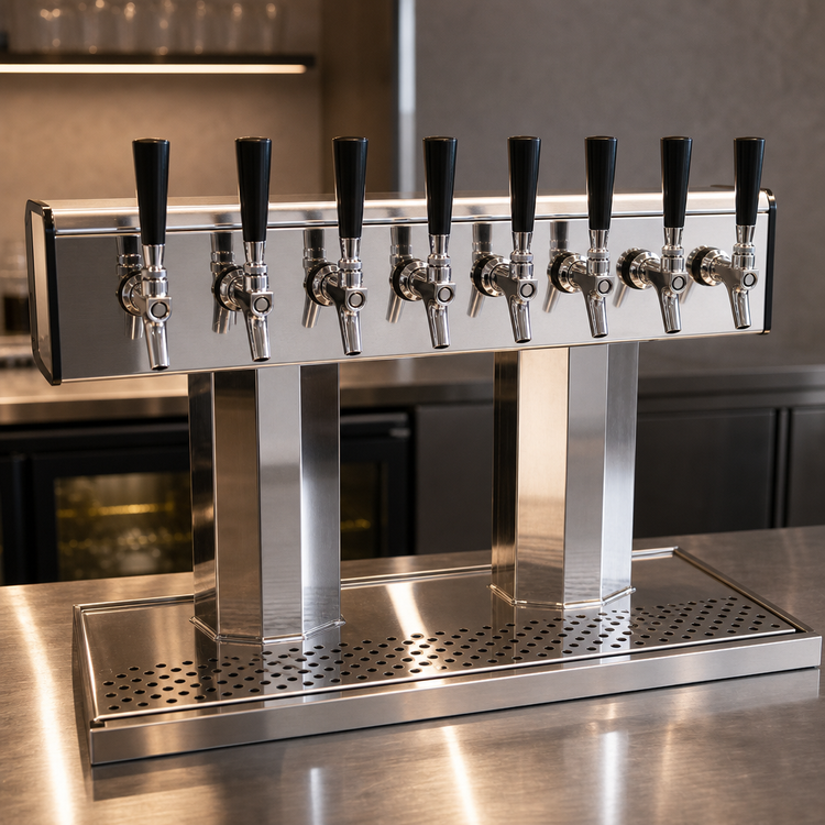Product image #3 for Glastender Countertop Glycol-Cooled Tee Draft Dispensing Tower with 8 Faucets