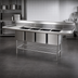 Thumbnail image #3 for Eagle Spec-Master FN Series Coved Corner Four-Compartment Sink with 36-Inch Right Drainboard, 109-1/2 Inch W x 27 Inch D, 14 Gauge Stainless Steel