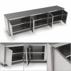 Thumbnail image #3 for John Boos 4CH4-24132 Stainless Steel Enclosed Work Table, Cabinet Base with Hinged Doors, 132 x 24 in, 14-Gauge 300-Series Flat Top