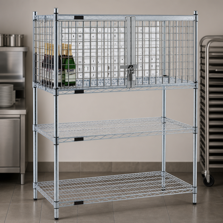Product image #3 for EAGLEbrite 60-Inch Wide x 24-Inch Deep Security Cage Enclosure Kit with Hinged Doors, Zinc Finish