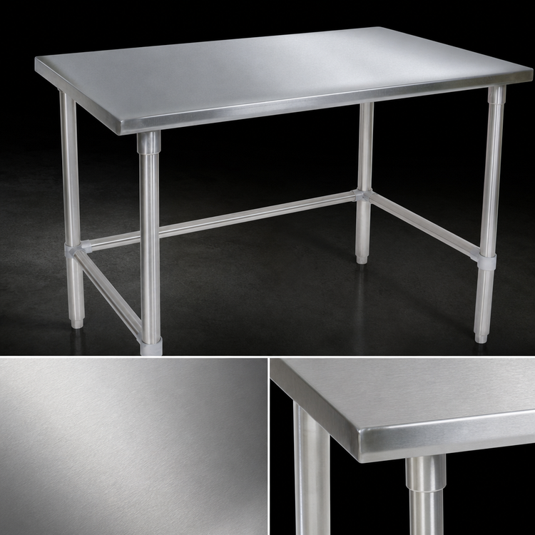 Product image #3 for John Boos Stallion 48"W x 36"D 16-Gauge 300-Series Stainless Steel Flat Top Work Table