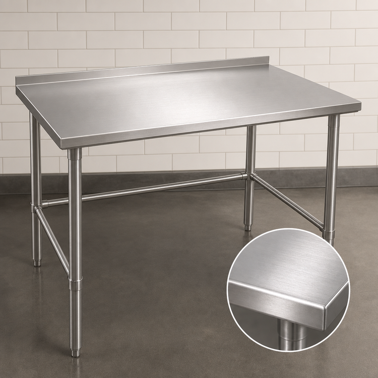 Product image #3 for John Boos Stallion 48-Inch W x 36-Inch D Stainless Steel Top Work Table with 1-1/2-Inch Backsplash