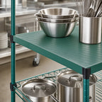 Thumbnail image #3 for Eagle Group QuadPlus QPF-QA1848VG-GS 48" x 18" Solid Green Polymer Shelf Mat with Quad-Adjust Wire Frame, Antimicrobial Case of 4