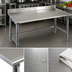 Thumbnail image #3 for Deluxe Series Stainless Steel Work Table with 4-1/2 Inch Backsplash and Galvanized Tubular Base, 48 x 36 Inches
