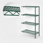 Thumbnail image #3 for Eagle Group Valu-Gard A4-74-2448VG 4-Tier Add-On Wire Shelving Unit, 48 x 24 x 74 Inches, Green Epoxy