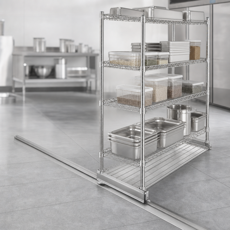 Product image #3 for Floor-Trak Single-Deep 29 Ft. Anodized Aluminum Floor Track Kit for Wire Shelving