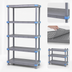 Thumbnail image #3 for Quantum Millenia 5-Shelf All-Polymer Shelving Unit with Dunnage Stand, 60 x 21 x 50 Inches