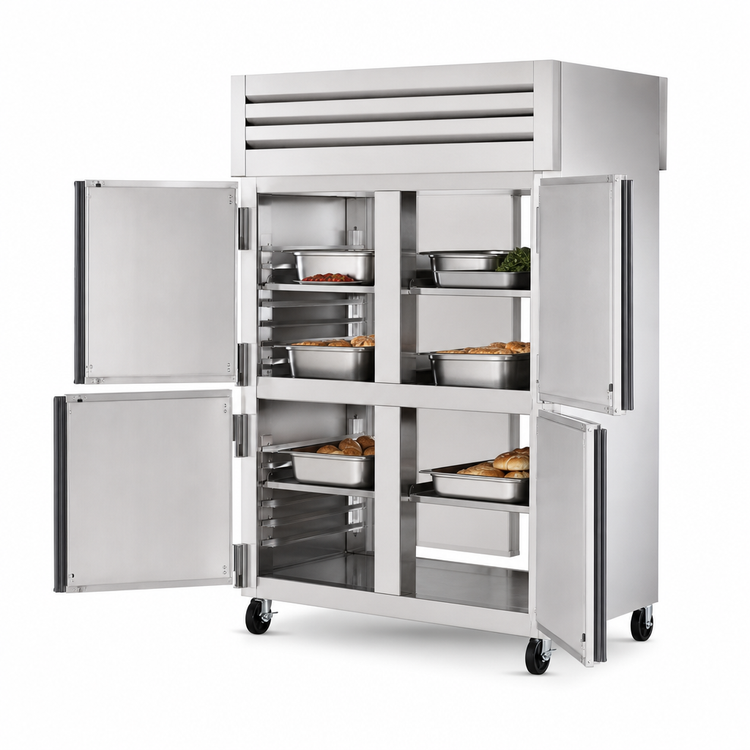 Product image #3 for True SPEC SERIES Two-Section Pass-Thru Heated Holding Cabinet with Stainless Steel Half Doors