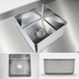 Thumbnail image #3 for BK Resources Single Compartment Weld-In 304 Stainless Steel Sink, 18 x 24 x 14 Inches Deep