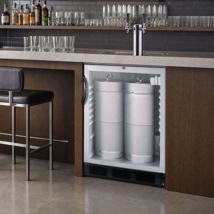 Product image #4 for Summit Commercial ADA Counter-Height Undercounter Dual-Tap Beer Dispenser with Glass Door, 5.5 Cu. Ft.