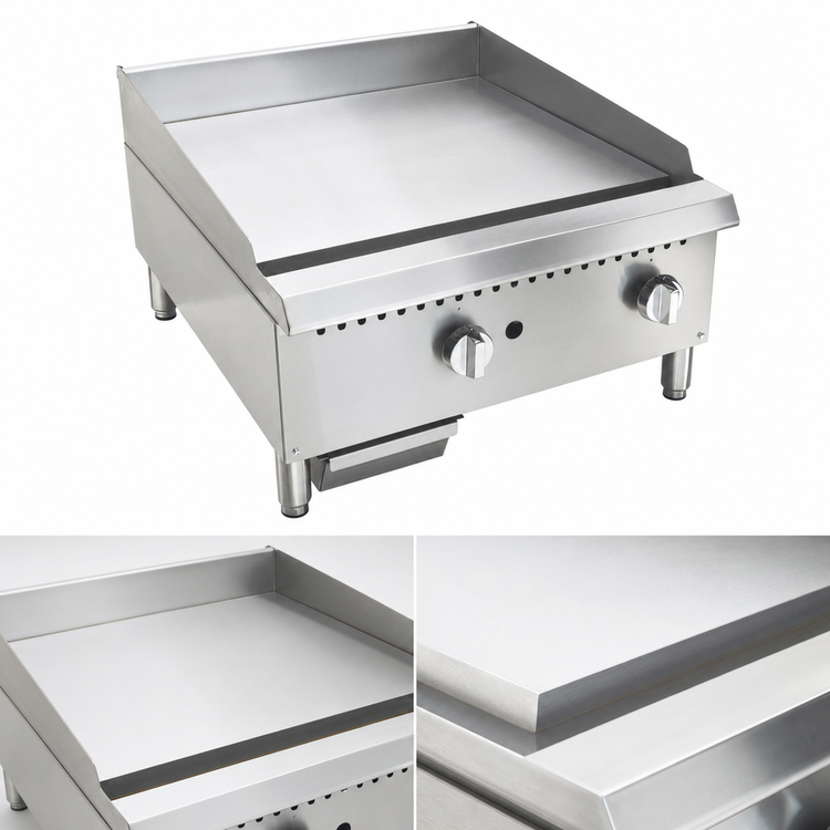 Product image #3 for Comstock-Castle 24-Inch Countertop Gas Griddle with Chrome-Plated Plate