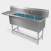 Thumbnail image #3 for John Boos Pro-Bowl 3-Compartment Stainless Steel Sink with 24-Inch Left Drainboard