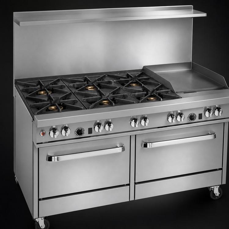 Product image #3 for Southbend Ultimate 60-Inch Gas Restaurant Range with 5 Open Burners, 24-Inch Griddle, Standard Oven and Convection Oven