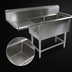 Thumbnail image #3 for John Boos Pro-Bowl 2-Compartment Stainless Steel Sink with Left Drainboard, 82-3/16