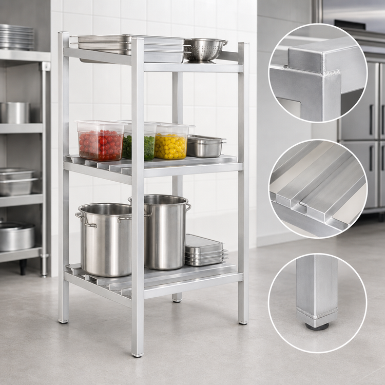 Product image #3 for Lifetime Tough DR2472-3 Channel-Style Aluminum Dunnage Shelving — 72 Inches x 24 Inches x 64 Inches, 3-Shelf (2,500 lb Per Shelf)